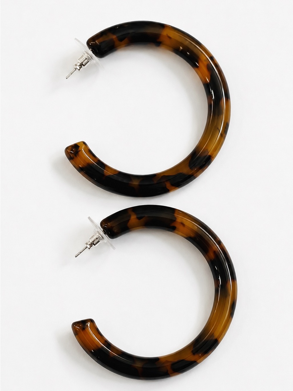 J. Crew Tortoiseshell Hoop Earrings in Brown and Black